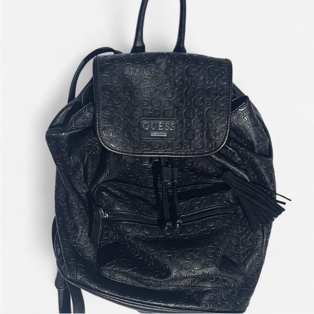GUESS Black Embossed Backpack